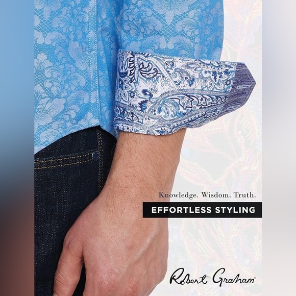 Robert Graham Bayview Cotton Shirt Paisley Damask 16537 - Picture 4 of 13